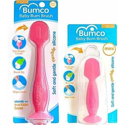 Bumco Diaper Cream Spatula Home & Travel Set - BPA-free Butt Paste Diaper Cream Applicator, Soft Diaper Rash Cream Applicator, Butt Spatula Baby, Mom-Invented Diaper Bag Essentials, 2-Pack