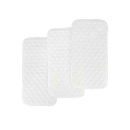 BlueSnail Quilted Thicker Waterproof Changing Pad Liners, 3 Count (Snow White 13” x 27”)