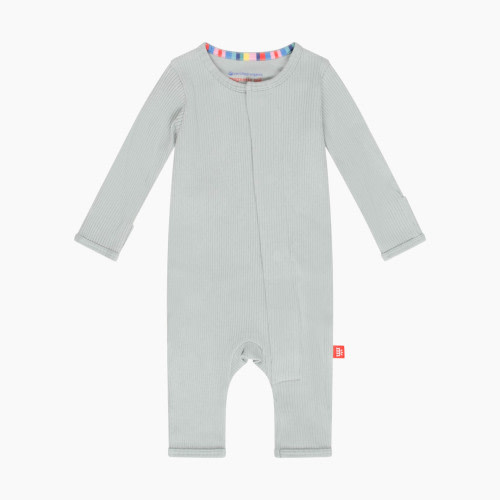 Magnetic Me Cotton Coverall - Mist Ribbed, 9-12 M