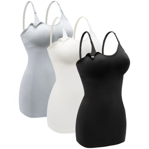 Womens Seamless Nursing Tank Tops for Women Breastfeeding Maternity Cami Bra