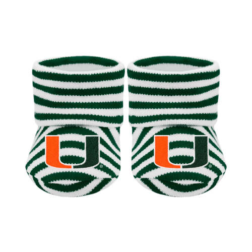 Miami Hurricanes Striped Booties | College Baby