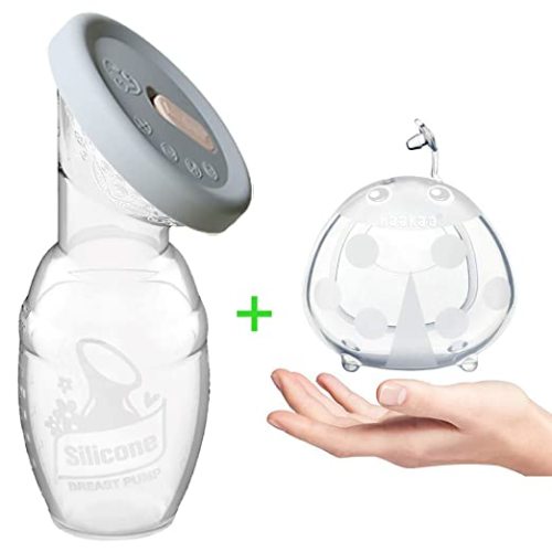 Haakaa Manual Breast Pump with Silicone Cap and Silicone Breast Shell Combo
