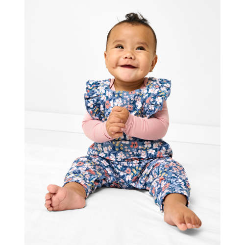 Petite Petals Ruffle Overall | Little Sleepies