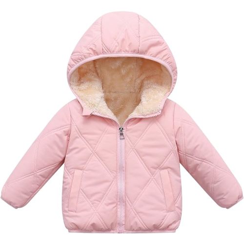 Fumdonnie Toddler winter coat warm puffer jacket for Baby girl infant clothes 12-18 Months