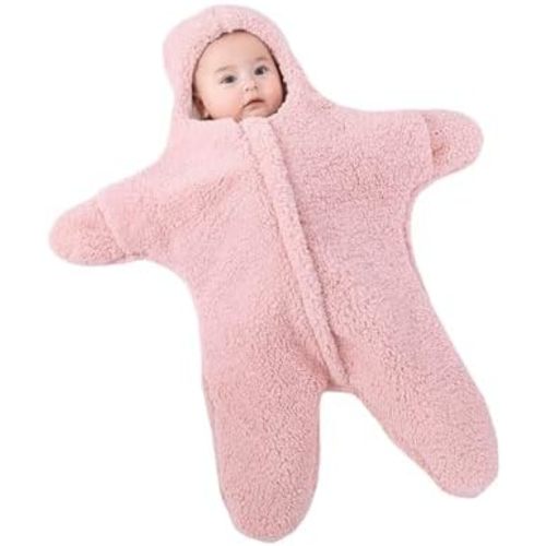 Baby Starfish Onesie, Newborn Swaddle Bag, Wearable Wool Cashmere Cotton Swaddle