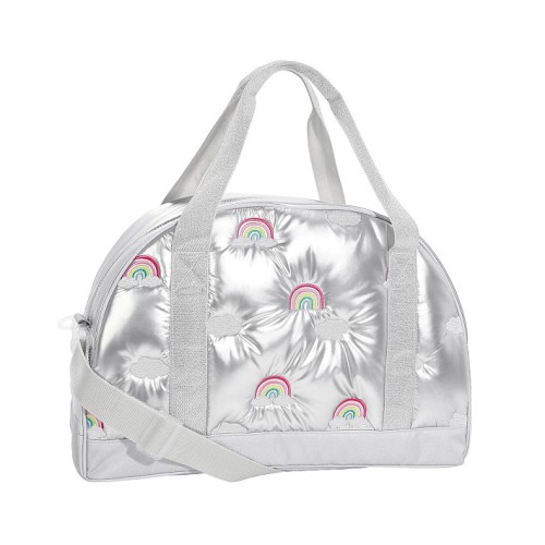Mackenzie Puffer Metallic Silver Rainbows Ultimate Duffle Bag