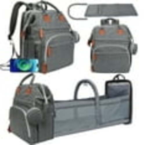 Diaper Bags,Baby Diaper Backpack with Changing Station, Multifunctional Waterproof Portable Baby Bag for Travel, Grey