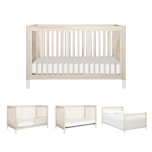 Babyletto Gelato 4-in-1 Convertible Crib with Toddler Rail - Forest Green/Blonde Feet