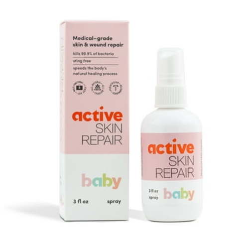Active Skin Repair Baby Spray - Non-Toxic and Natural First Aid Baby Spray for Diaper Rash, Cuts, Wounds, Scrapes, Skin Irritations and More. No-Sting (3 oz Spray)