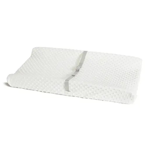 Munchkin Secure Grip Baby Diaper Changing Pad with Cover for Dresser, Waterproof and Wipeable, Contoured, Standard Size (16" x 31"), White