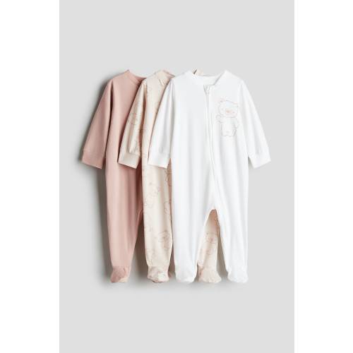 3-PACK PAJAMA JUMPSUITS WITH ZIPPER