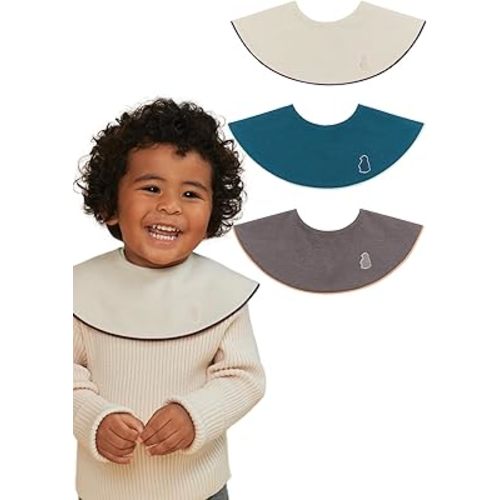 Konny Baby Bib 3/5/7-Pack Set, 360 ° Rotate, Soft and Absorbent Drooling for Toddler Boys Girls Baby Essentials