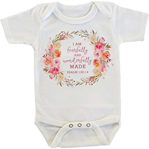 Fearfully and Wonderfully Made Psalms 139:14 Onesie/Bodysuit