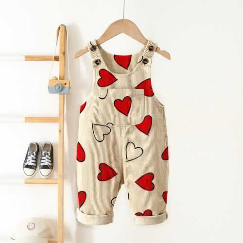 Baby Toddler Love Heart Overalls