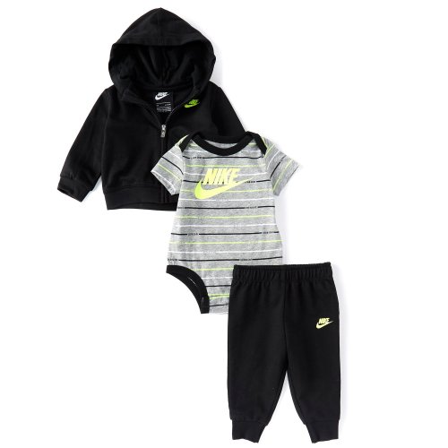 Nike Baby Boys Newborn-24 Months Hoodie, Jogger Pants & Striped Bodysuit Set