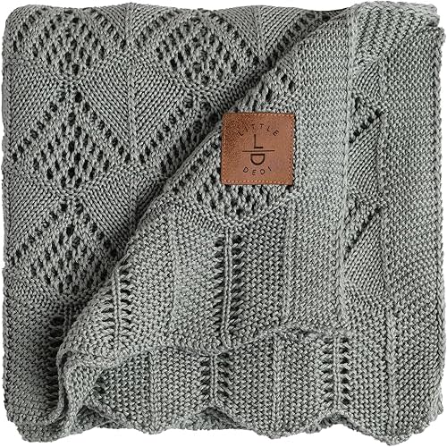 Baby Blanket - 100% Tencel™, 30"x40", Hypoallergenic, Oeko-TEX® Certified, Thermal-Regulating, Soft Knit in Sage Green for Girls & Boys - Swaddle, Toddler, or Receiving Blanket, Green