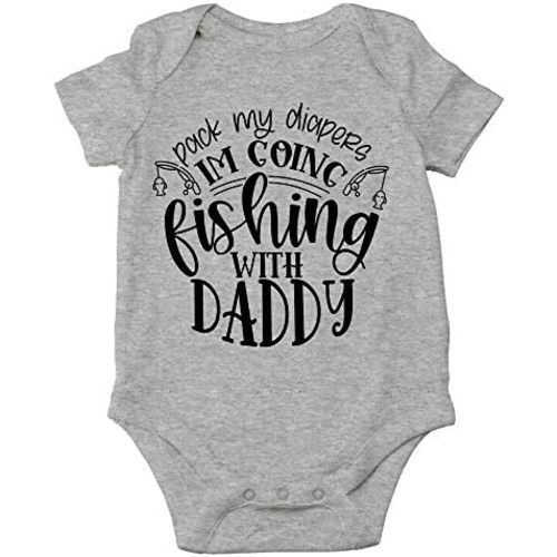 CBTwear Pack My Diapers Going Fishing With Daddy - Baby Clothes - Funny Newborn Bodysuit Outfits for Boys and Girls