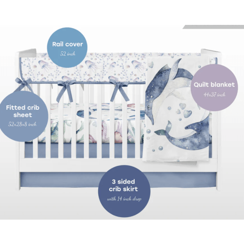 Under the Sea Dolphins Crib Bedding Set