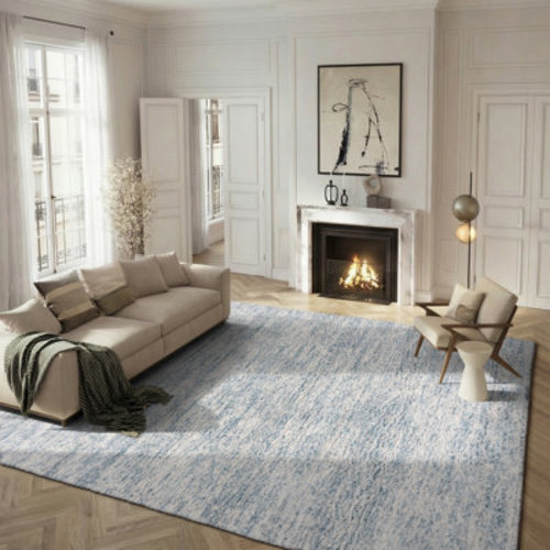 Beachcrest Home™ Jeremias Berber Shag 563 Area Rug In Ivory / Light Aqua & Reviews | Wayfair