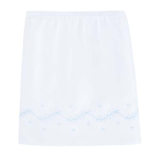 Embroidered Crib Skirt - Sky
