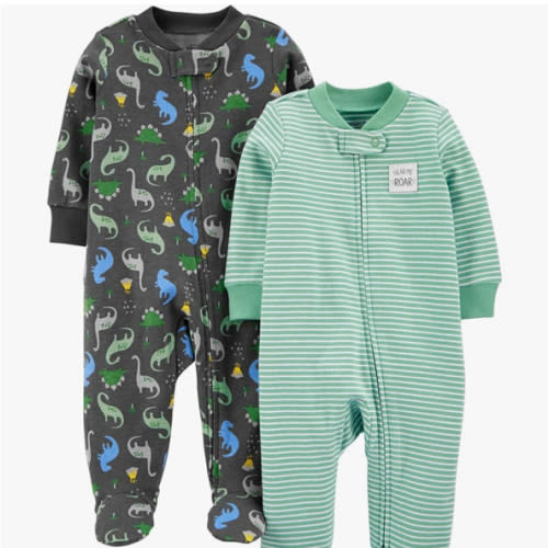 Simple Joys by Carter's Baby Boys' 2-Way Zip Thermal Footed Sleep and Play, Pack of 2