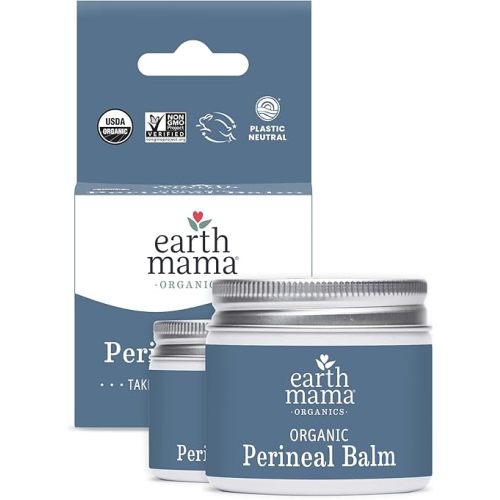 Earth Mama Organic Perineal Balm | Naturally Cooling Herbal Salve for Pregnancy and Postpartum Relief with Witch Hazel & Calendula, Feminine Care Essentials, No Benzocaine or Butane, 2-Oz (2-Pack)