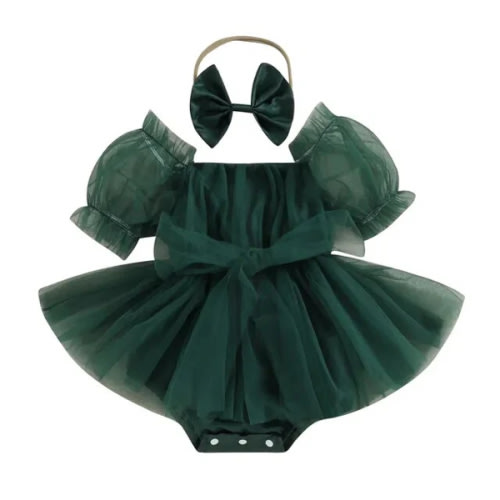 JOSEPHINE Tulle Romper Dress with Headband - Hazel & Bo