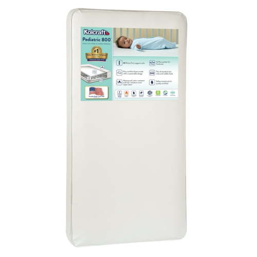 Kolcraft Pediatric 800 Extra Firm Ultra Deluxe, 80 Coil Crib and Toddler Mattress, White