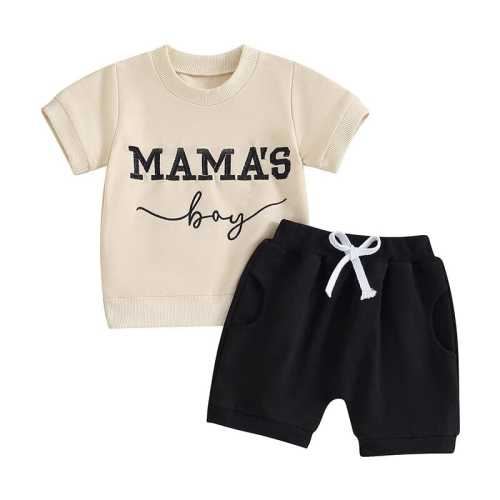 Mama's Boy Black Shorts 2-Piece Outfit Set
– The Trendy Toddlers