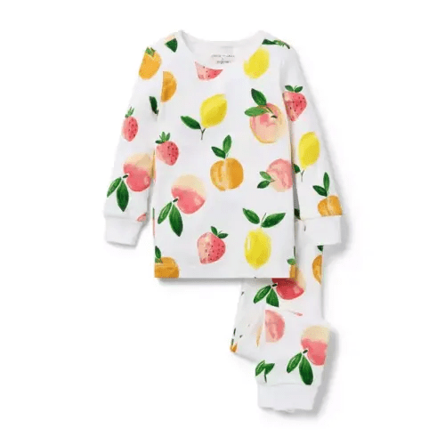 Girl White Fruit Good Night Pajama In Fruit Orchard by Janie and Jack