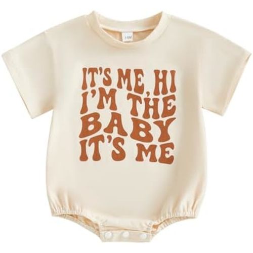 Newborn Baby Boy Girl Summer Clothes Funny Print Sweatshirt Romper Oversized Infant Short Sleeve Bodysuit