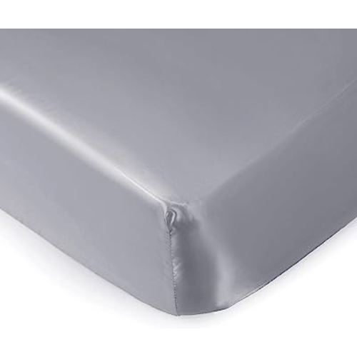 Pro Goleem Satin Soft Crib Sheet Great for Baby with Sensitive Hair Silky Baby Mattress Sheet Gray Unisex 52’’x28’’x8’’ Fitted Sheet