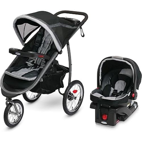 Graco FastAction Fold Jogger Travel System | Includes the FastAction Fold Jogging Stroller and SnugRide 35 Infant Car Seat