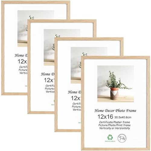 12x16 Oak Wood Picture Frame 4 Pack
