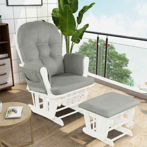 Harriet Bee Bahrudin Harriet Bee Rocking Chair Glider with Ottoman & Reviews | Wayfair