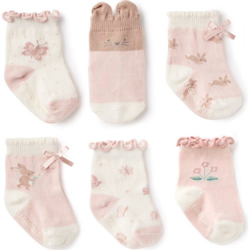 Garden Picnic Socks 0-12M, Pink - Elegant Baby | Maisonette