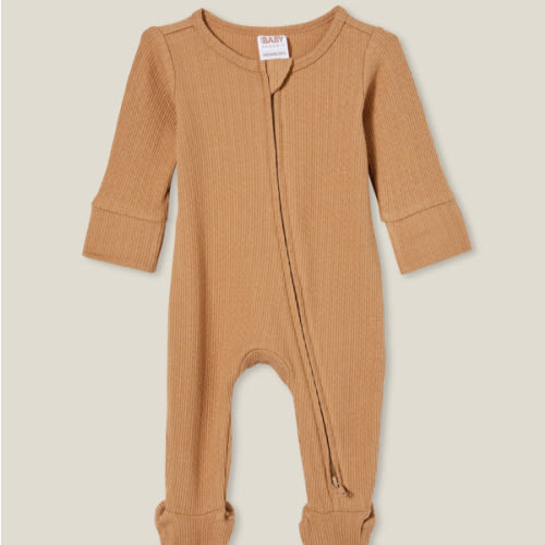 Cotton On Kids- Organic Pointelle Zip All In One Romper