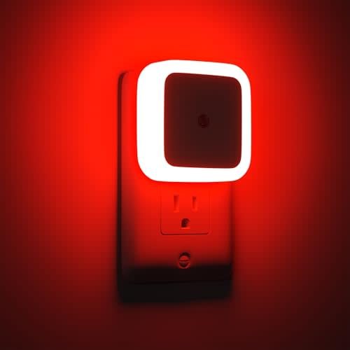 Sujeet Red Night Light, Night Lights Plug into Wall 4-Pack, Nightlight Plug in Night Light, Dusk to Dawn Night Lamp Led Night Light for Kids Bedroom, Bathroom, Hallway