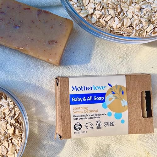 Motherlove Baby & All Soap (3 pack) Gentle Castile Soap Made with Organic Ingredients - Soothing Sweet Oatmeal