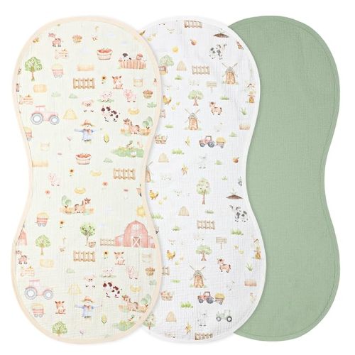 3 Pcs Changing Pad Liners Fits in Peanut Shape Changing Pad Waterproof Diaper Mats Organic Cotton Peanut Mats are Warm on a Baby's Back, Washable Reusable(Simple Style,White)