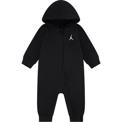 Baby Jumpman Hooded French Terry Romper, 3M, Black