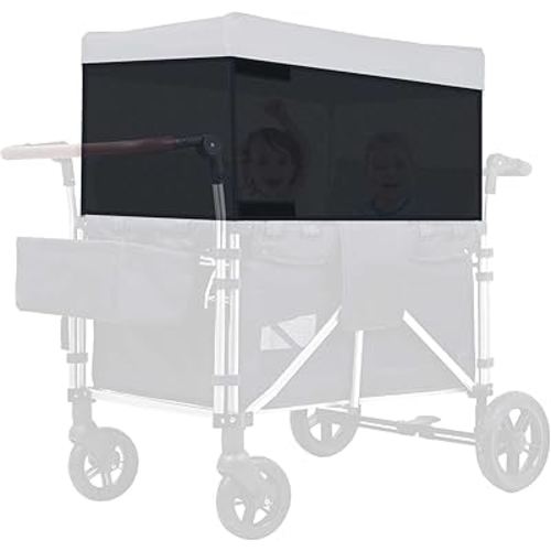 4 Side Breathable Wagon Stroller Sunshade Net Canopy, Adjustable Wagon Attachment Cover Canopy Universal Wagon Accessories for W2 W4 Wagon Stroller Camping Picnic Prevent UV Dust Mosquito, 102″ × 13″