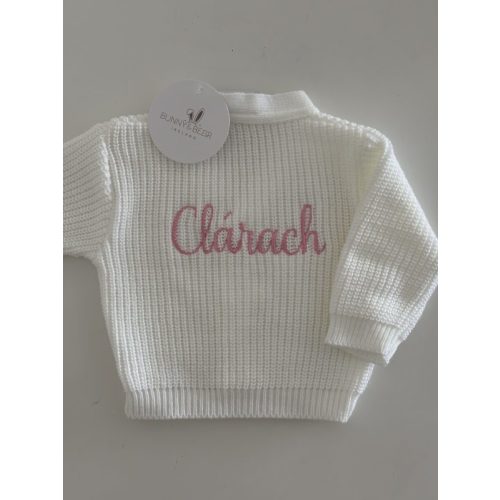 White personalised cardigan - Bunny & Bear
