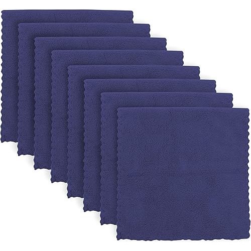 Super Soft Burp Cloths 8 Pack - Thick - Extra Absorbent - Perfect Size Large 20 X 10 Inch - Light and Easy to Carry - Milk Spit Up Rags - Burpy Cloths for Unisex, Boy, Girl, Newborn - Navy Blue