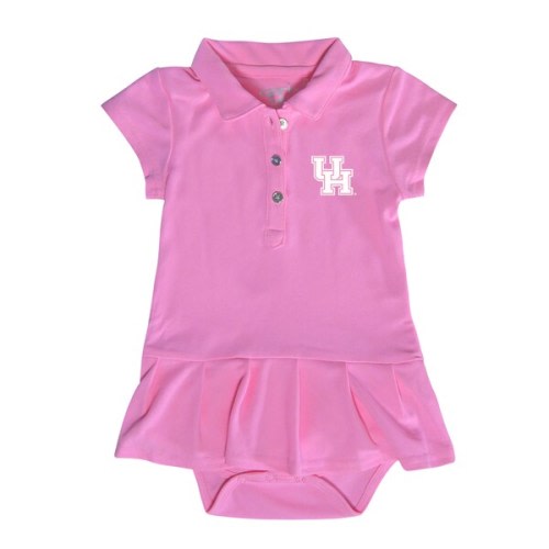 Houston Cougars Garb Girls Infant Caroline Cap Sleeve Polo Dress - Pink