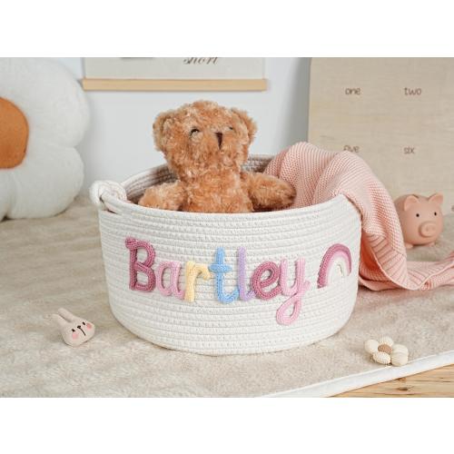 Personalized Handmade Basket, Storage Basket, Baby Basket with Name, Embroidered Baskets, Toy Organizer, Baby Shower Gift, Custom Baby Gift