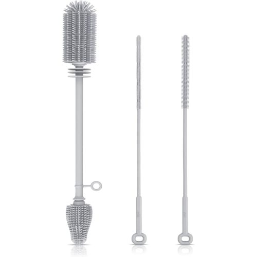 Silicone Bottle Brush and Straw Cleaner Set (Grey)