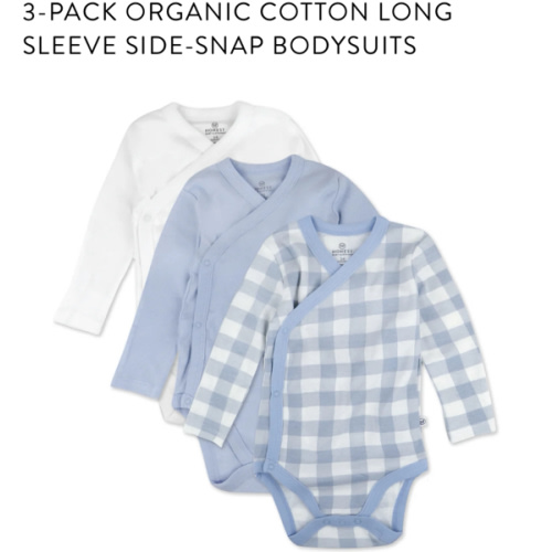 3-Pack Organic Cotton Long Sleeve Side-Snap Bodysuits | Honest Baby Clothing