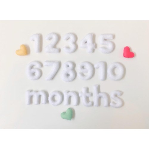 Baby Milestone felt numbers set White