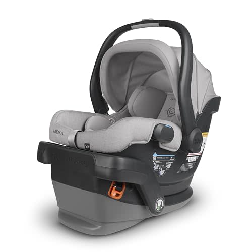UPPAbaby Mesa V2 Infant Car Seat/Easy Installation/Innovative SmartSecure Technology/Base + Robust Infant Insert Included/Direct Stroller Attachment/Stella (Grey Mélange)